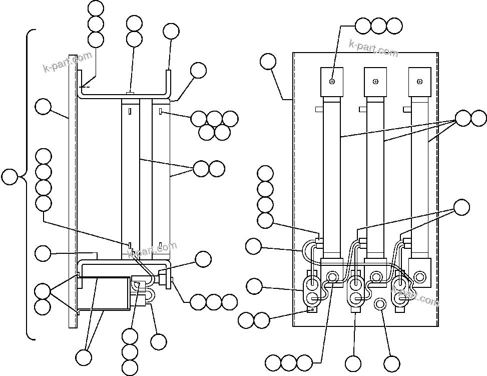 Komatsu parts book diagram for AFE32-FA 830E                 COLLAHUASI: PANEL - FILTER (PB5066)