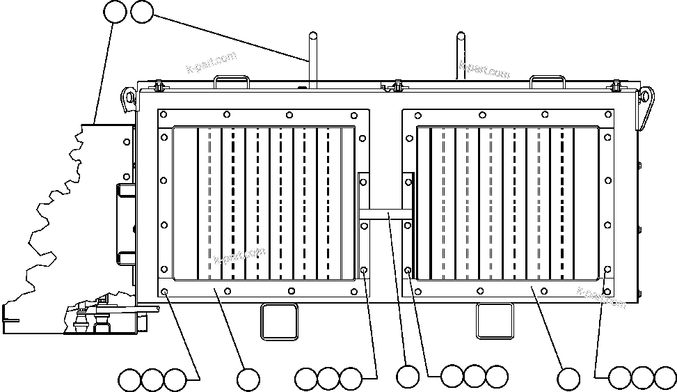 Komatsu parts book diagram for AFE32-FA 830E                 COLLAHUASI: BLOWN GRID - 7 STEP RETARDING - 2