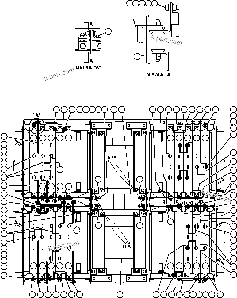 Komatsu parts book diagram for AFE32-FA 830E                 COLLAHUASI: BLOWN GRID - 7 STEP RETARDING - 3