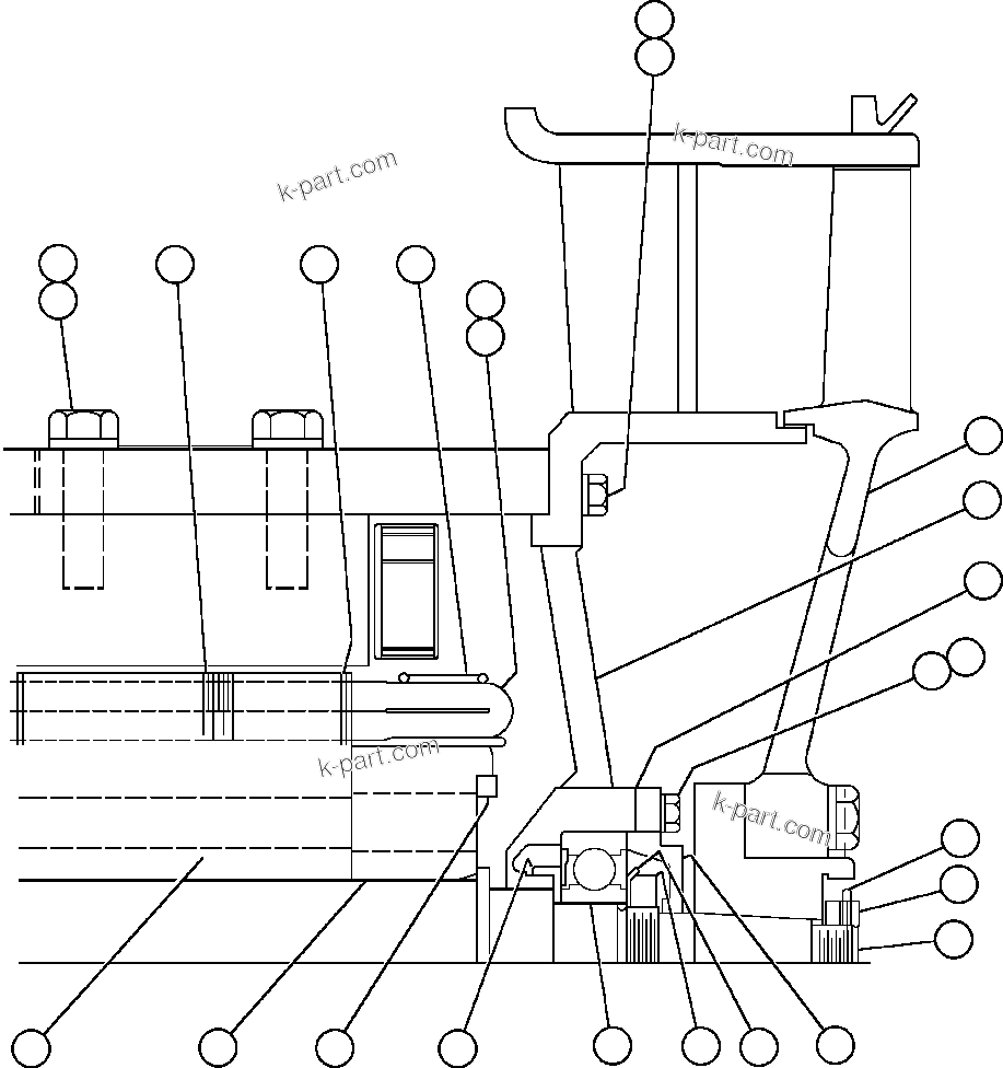 Komatsu parts book diagram for AFE32-FA 830E                 COLLAHUASI: BLOWER UNIT - 1