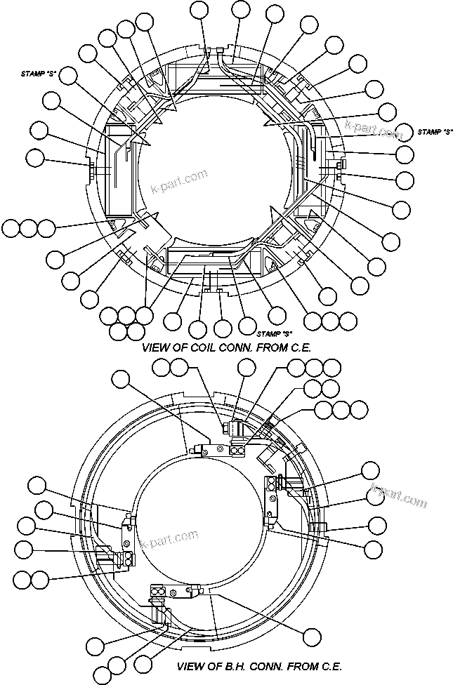 Komatsu parts book diagram for AFE32-FA 830E                 COLLAHUASI: MOTORIZED WHEEL - 787FS11 - 6