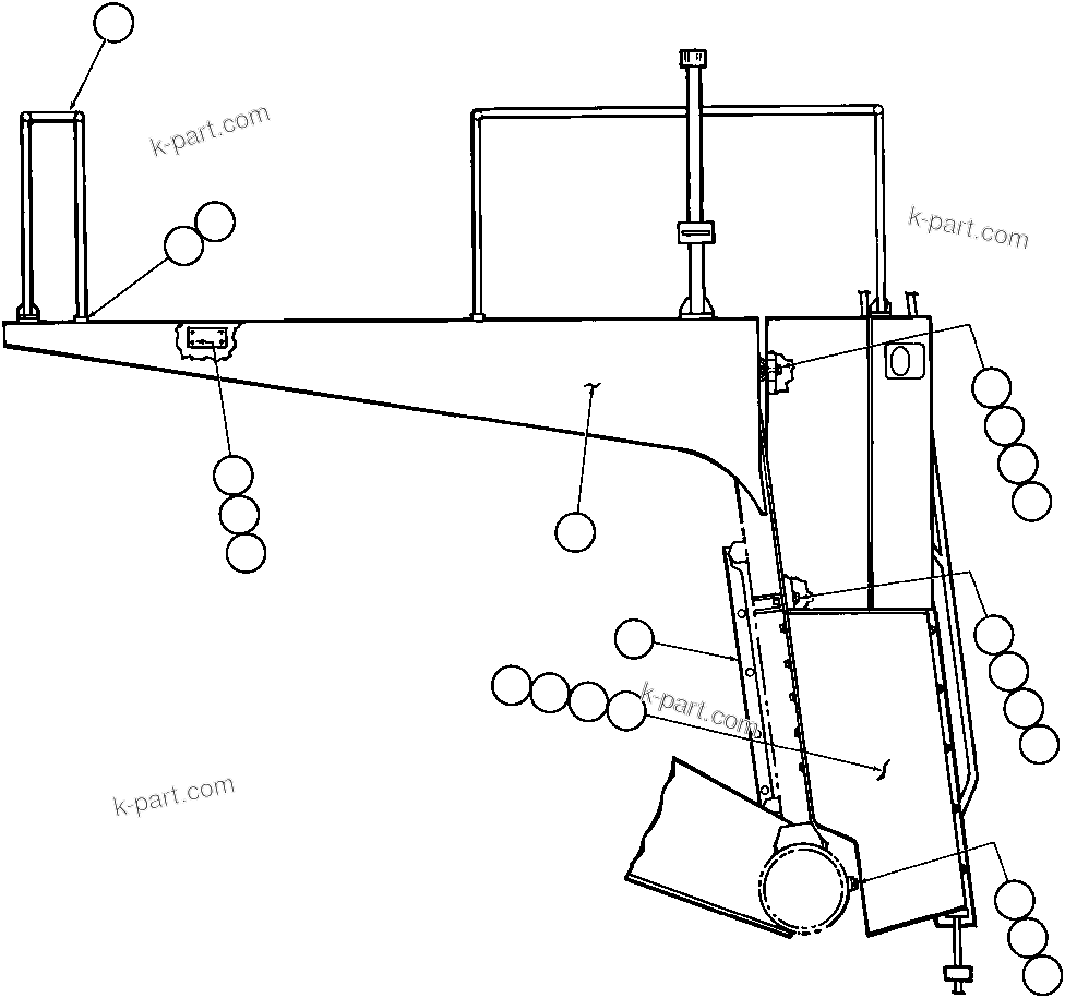 Komatsu parts book diagram for AFE32-Y 830E S/N 31588,31589,31631,31632: RIGHT DECK, HANDRAIL & DECK