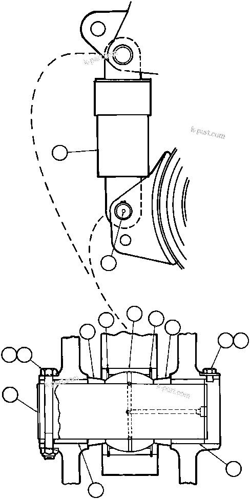 Komatsu parts book diagram for AFE32-Y 830E S/N 31588,31589,31631,31632: REAR SUSPENSION & MOUNTING