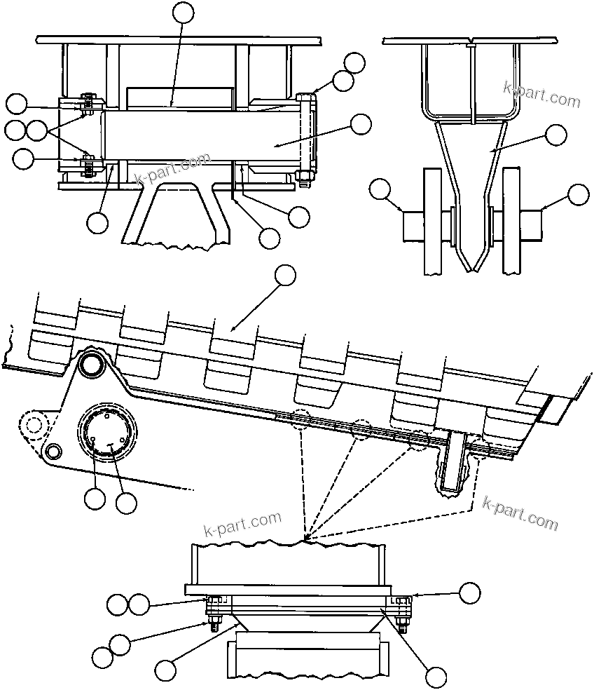 Komatsu parts book diagram for AFE32-Y 830E S/N 31588,31589,31631,31632: BODY & BODY PIVOT