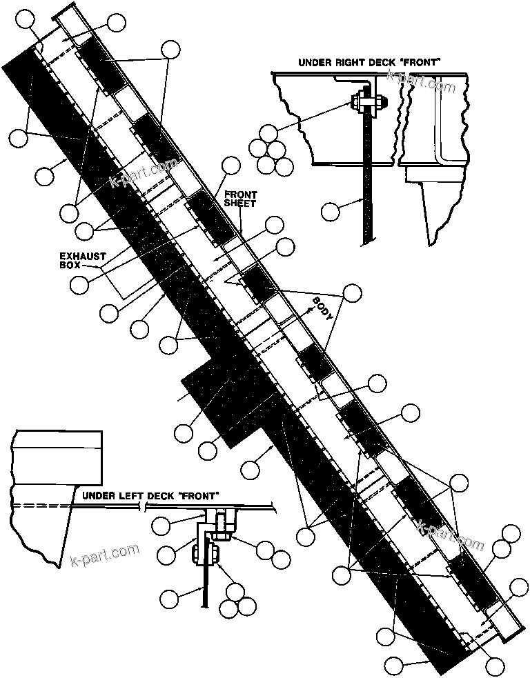 Komatsu parts book diagram for AFE32-Y 830E S/N 31588,31589,31631,31632: MUD FLAP INSTL