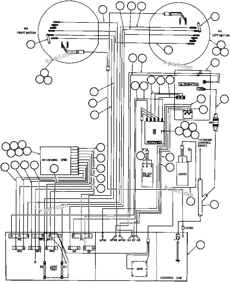Komatsu parts book diagram for AFE32-Y 830E S/N 31588,31589,31631,31632: ELECTRIC POWER COMPONENTS WIRING