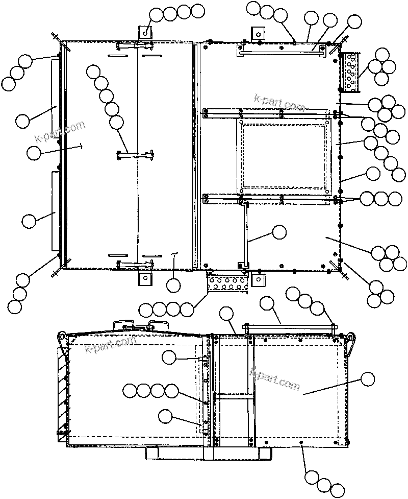 Komatsu parts book diagram for AFE32-Y 830E S/N 31588,31589,31631,31632: BLOWN GRID MODULE (EB1128)