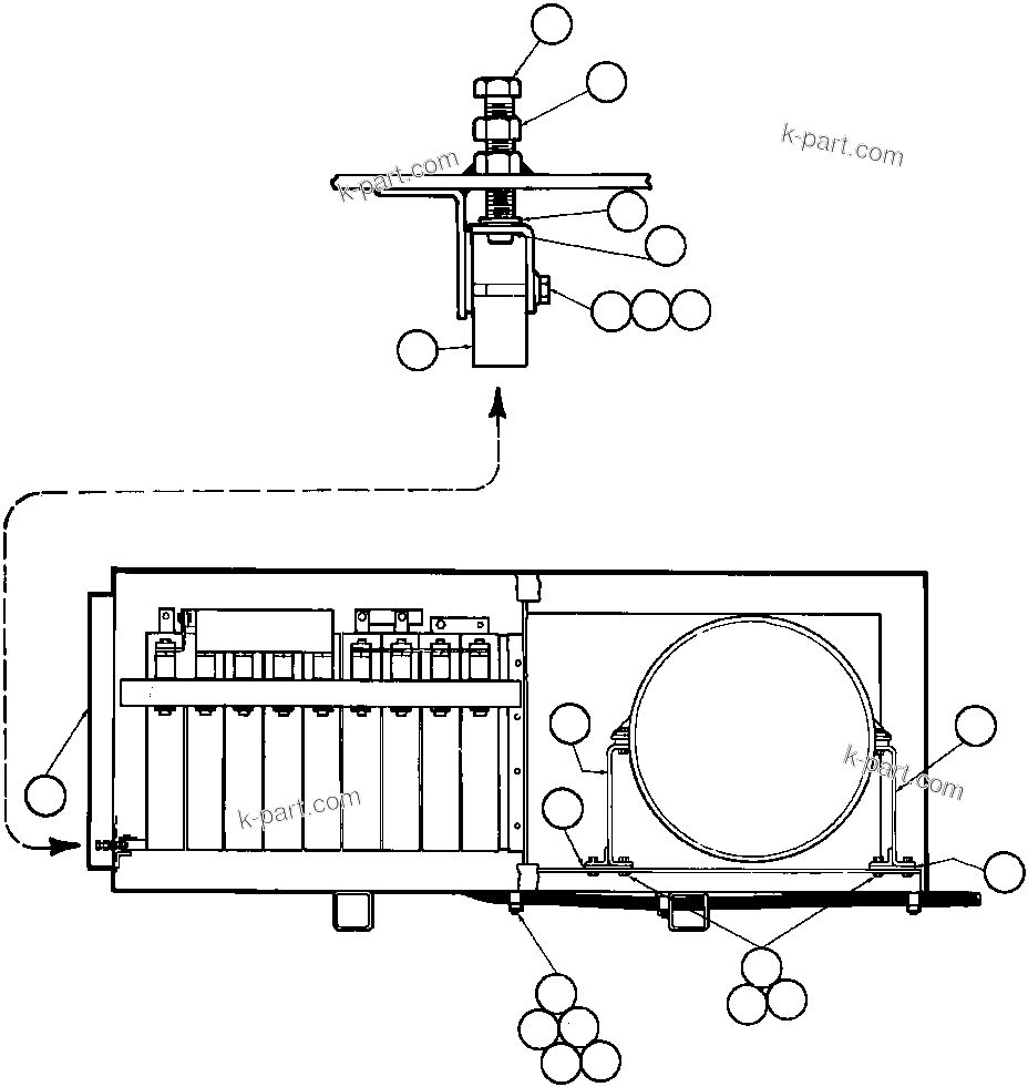 Komatsu parts book diagram for AFE32-Y 830E S/N 31588,31589,31631,31632: BLOWN GRID MODULE - 2 (EB1128)