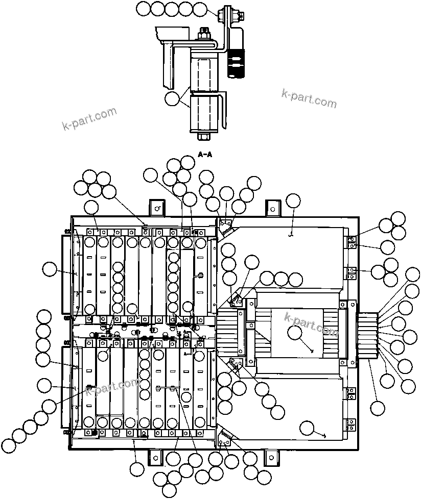 Komatsu parts book diagram for AFE32-Y 830E S/N 31588,31589,31631,31632: BLOWN GRID MODULE - 3 (EB1128)