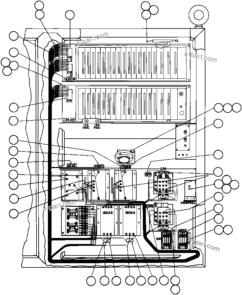 Komatsu parts book diagram for AFE32-Y 830E S/N 31588,31589,31631,31632: CONTROL CABINET WIRING
