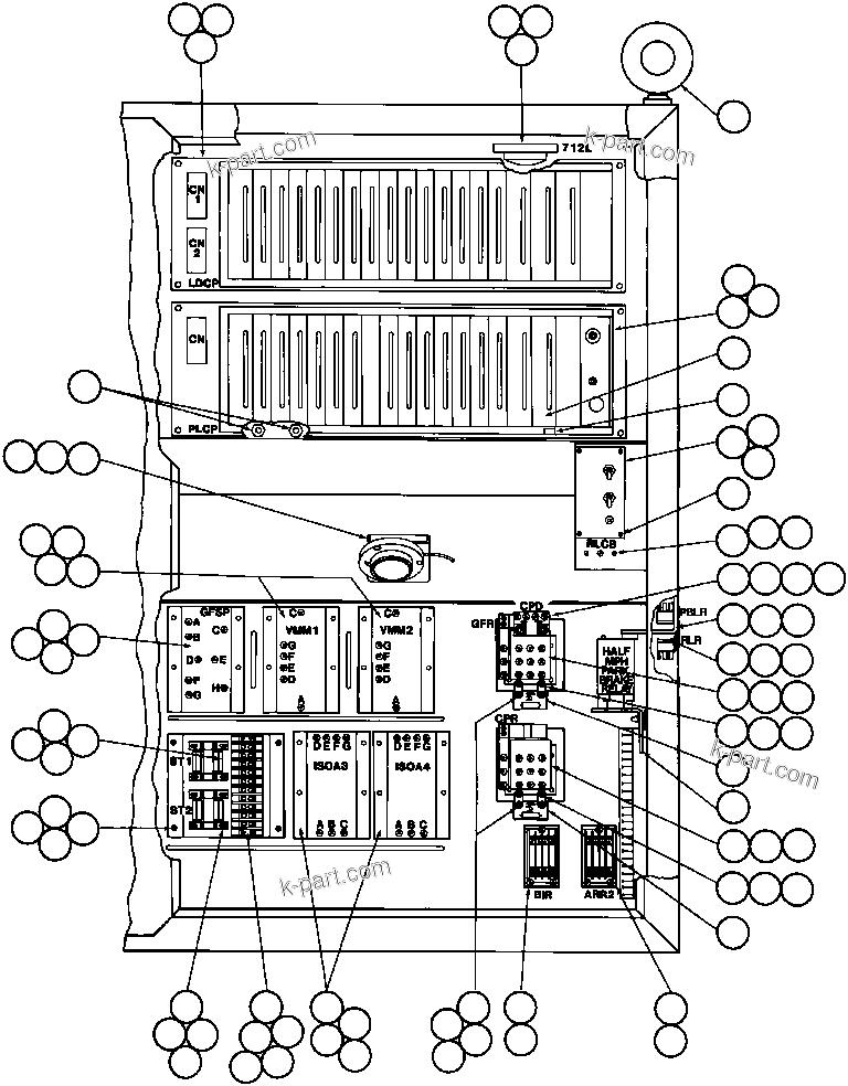 Komatsu parts book diagram for AFE32-Y 830E S/N 31588,31589,31631,31632: CONTROL CABINET ASSM