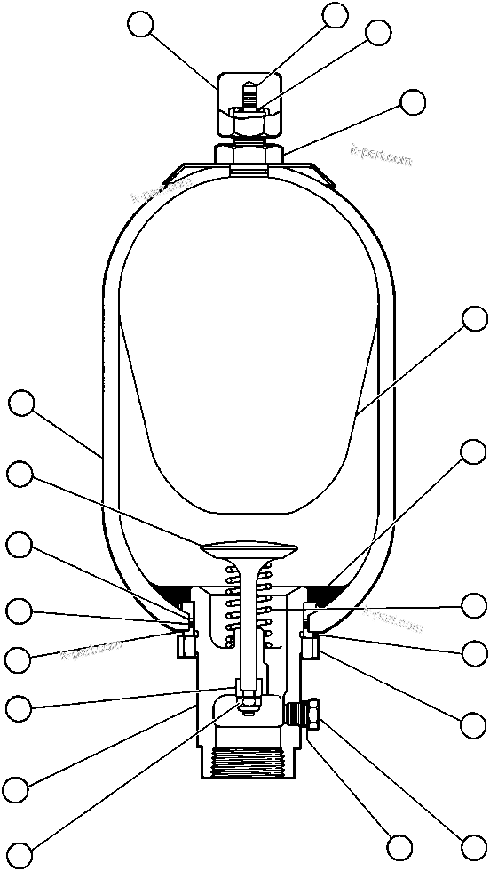 Komatsu parts book diagram for AFE32-Y 830E S/N 31588,31589,31631,31632: ACCUMULATOR ASSM