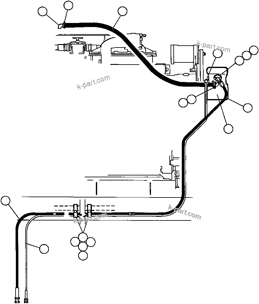 Komatsu parts book diagram for AFE32-Y 830E S/N 31588,31589,31631,31632: AIR COMPRESSOR PIPING