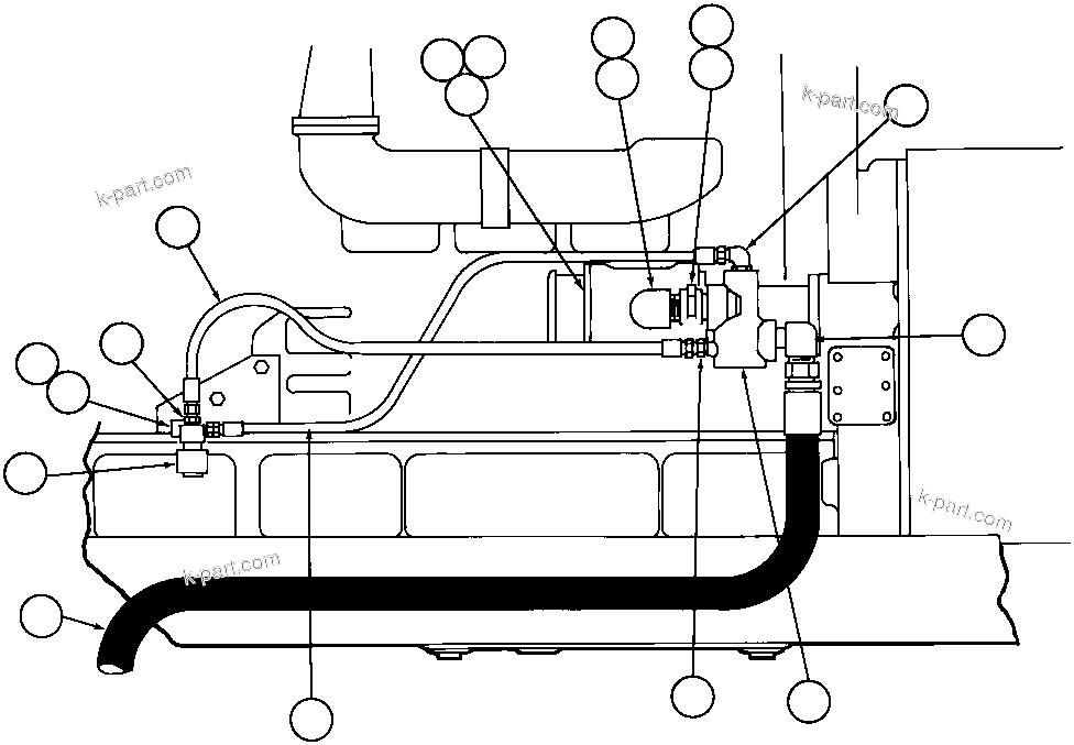 Komatsu parts book diagram for AFE32-Y 830E S/N 31588,31589,31631,31632: AIR STARTER PIPING