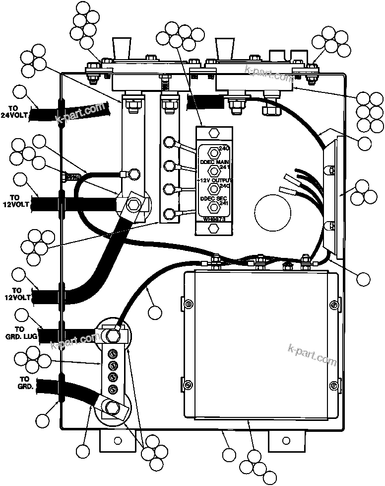 Komatsu parts book diagram for AFE32-Y 830E S/N 31588,31589,31631,31632: BATTERY EQUALIZER BOX ASSM (EB3105)
