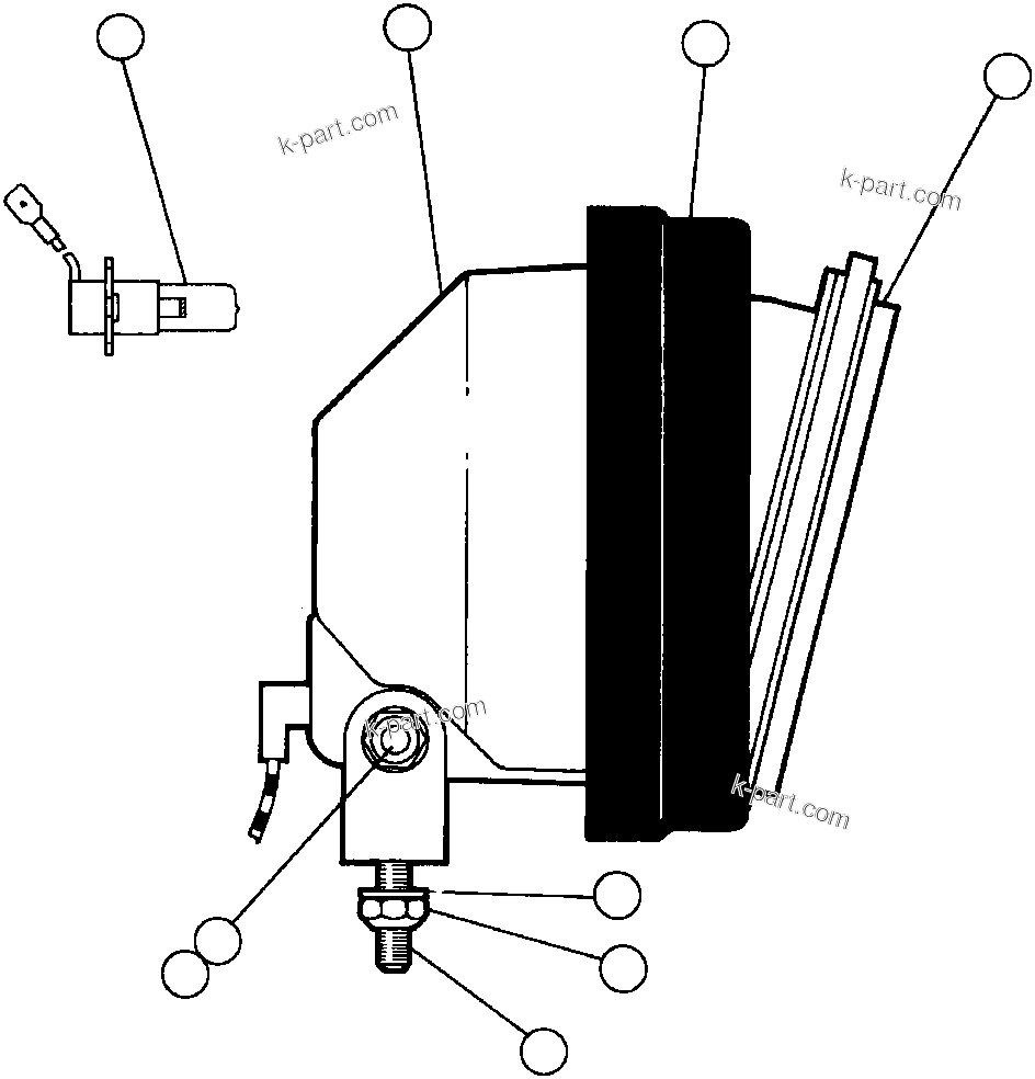 Komatsu parts book diagram for AFE32-Y 830E S/N 31588,31589,31631,31632: REAR LIGHT ASSM