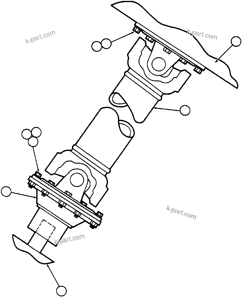Komatsu parts book diagram for AFE32-Y 830E S/N 31588,31589,31631,31632: UNIVERSAL JOINT INSTL