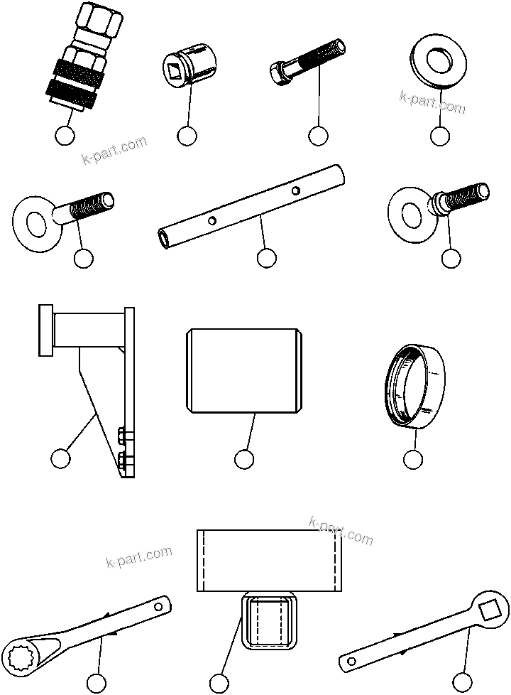 Komatsu parts book diagram for AFE32-Y 830E S/N 31588,31589,31631,31632: TOOL GROUP - DOMESTIC (EB6677)