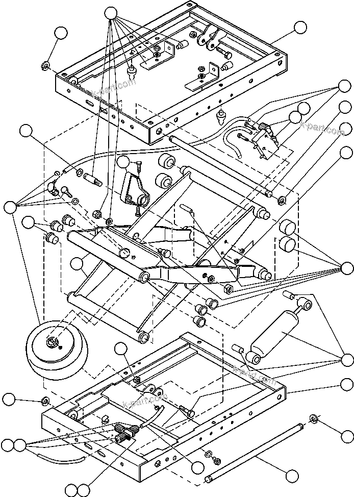 Komatsu parts book diagram for AFE42-GA 630E GLIDER KIT - AK5157 S/N GAE2209 & UP      MAGNUM HOBET: DRIVER SEAT ASSEMBLY - 4 (PB8742)