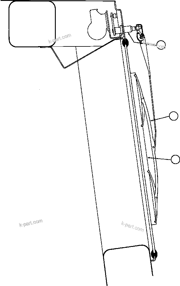 Komatsu parts book diagram for AFE42-GA 630E GLIDER KIT - AK5157 S/N GAE2209 & UP      MAGNUM HOBET: WINDSHIELD WIPER INSTALLATION