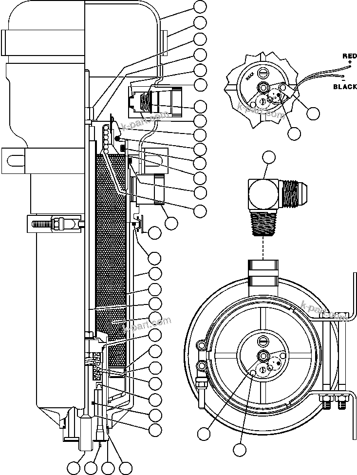 Komatsu parts book diagram for AFE42-GA 630E GLIDER KIT - AK5157 S/N GAE2209 & UP      MAGNUM HOBET: AIR PURIFIER ASSEMBLY (PB8119)