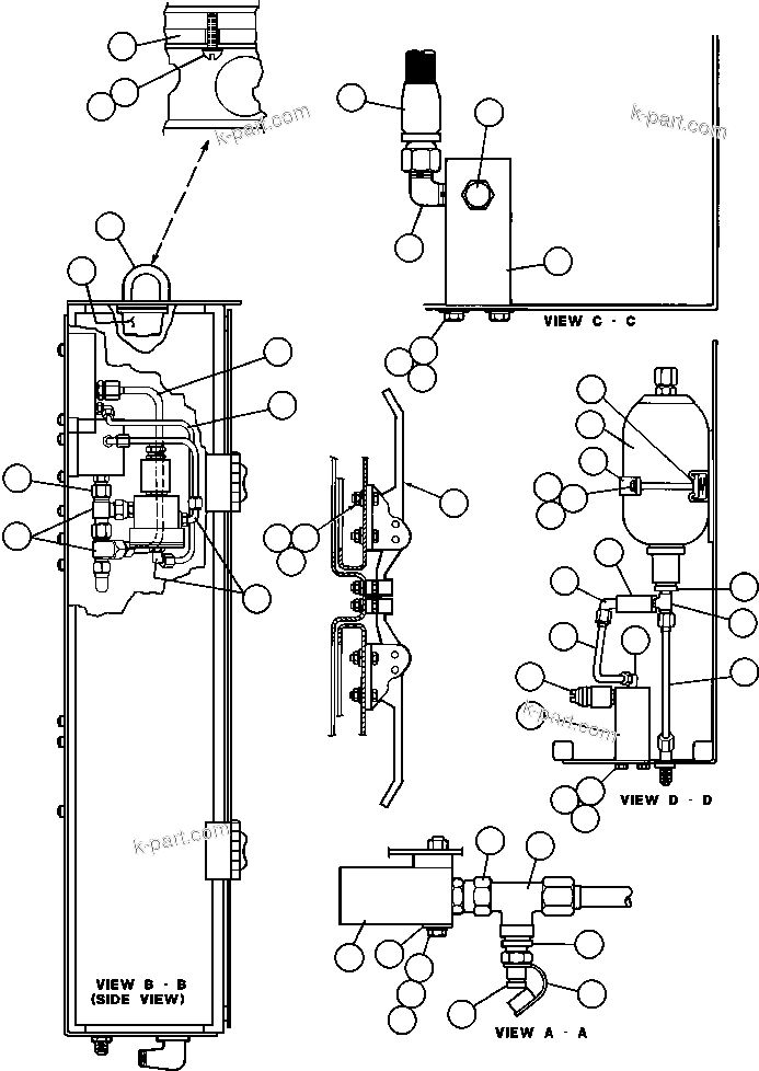 Komatsu parts book diagram for AFE42-GA 630E GLIDER KIT - AK5157 S/N GAE2209 & UP      MAGNUM HOBET: HYDRAULIC CABINET ASSEMBLY - 2