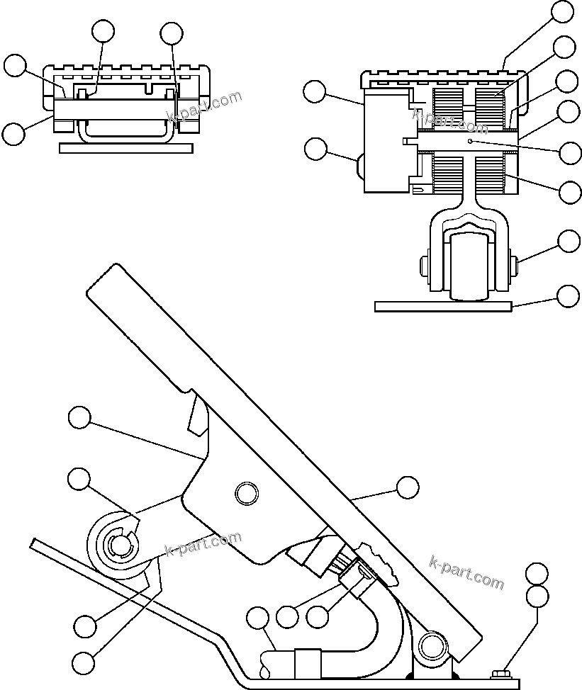 Komatsu parts book diagram for AFE42-GA 630E GLIDER KIT - AK5157 S/N GAE2209 & UP      MAGNUM HOBET: ELECTRONIC TREADLE (PB9507)
