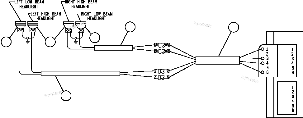 Komatsu parts book diagram for AFE42-GA 630E GLIDER KIT - AK5157 S/N GAE2209 & UP      MAGNUM HOBET: HIGH MOUNTED HEADLIGHT WIRING INSTL
