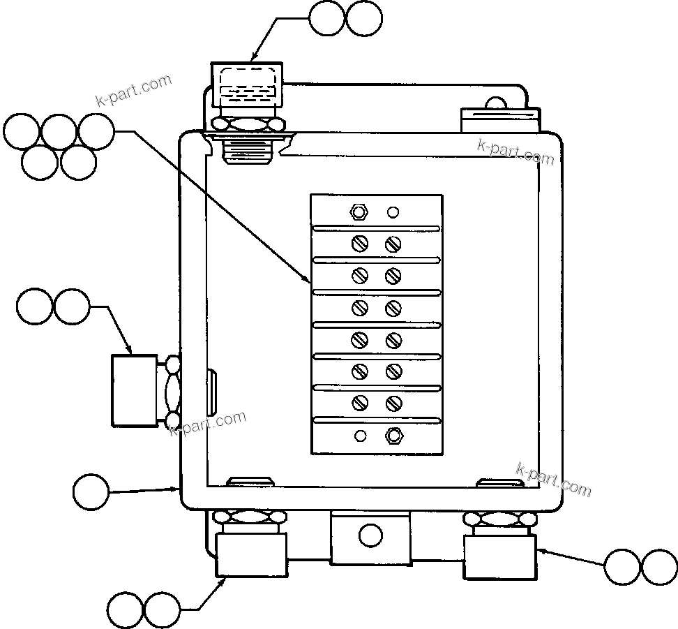 Komatsu parts book diagram for AFE42-GA 630E GLIDER KIT - AK5157 S/N GAE2209 & UP      MAGNUM HOBET: JUNCTION BOX ASSEMBLY (TZ5179)