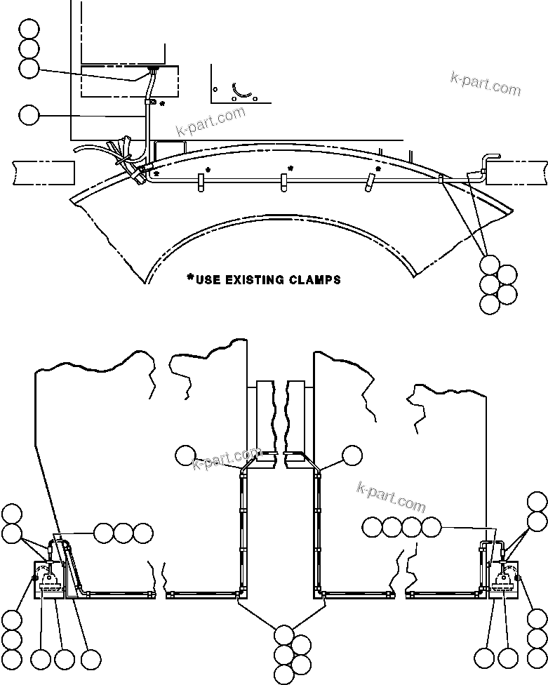 Komatsu parts book diagram for AFE42-GA 630E GLIDER KIT - AK5157 S/N GAE2209 & UP      MAGNUM HOBET: DECK MOUNTED BACKUP LIGHTS