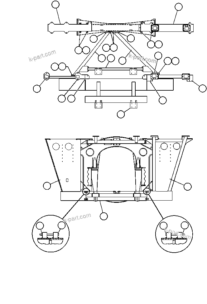 Komatsu parts book diagram for AFE47-AD 730E                SISHEN (A30095 & A30098): FRAME & UPRIGHTS