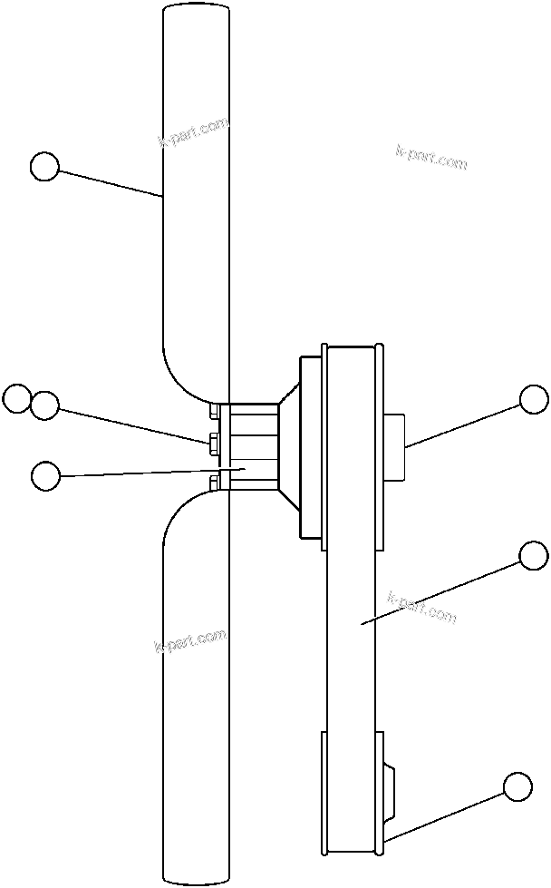 Komatsu parts book diagram for AFE47-AD 730E                SISHEN (A30095 & A30098): FAN & FAN DRIVE