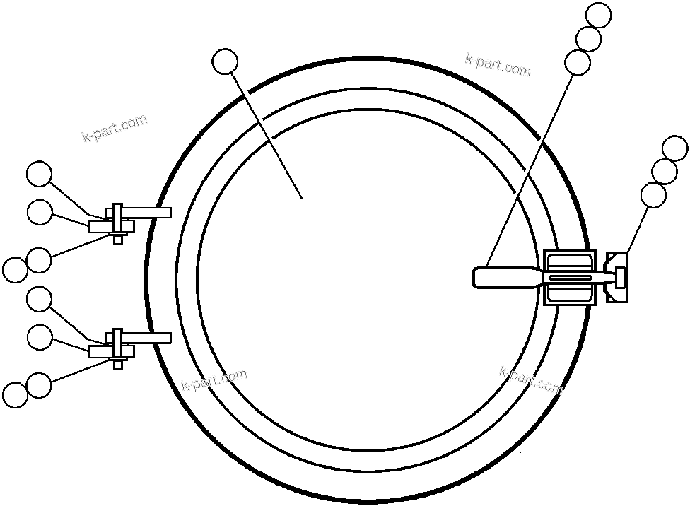 Komatsu parts book diagram for AFE47-AD 730E                SISHEN (A30095 & A30098): REAR HATCH COVER INSTALLATION