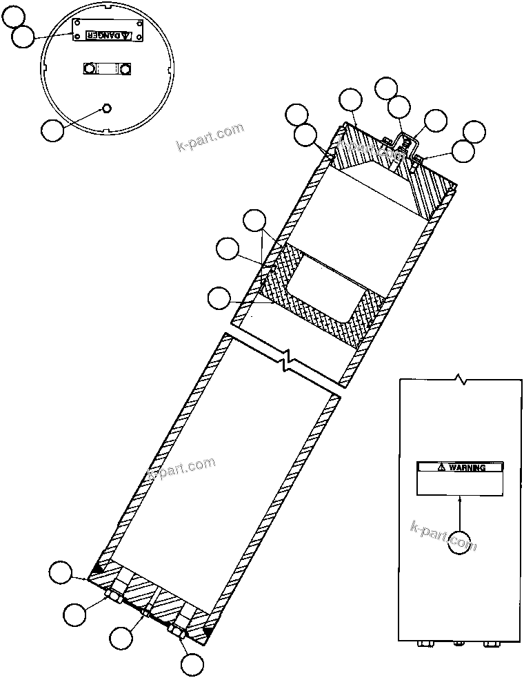 Komatsu parts book diagram for AFE47-AD 730E                SISHEN (A30095 & A30098): STEERING ACCUMULATOR ASSM - 1 (ED8926)