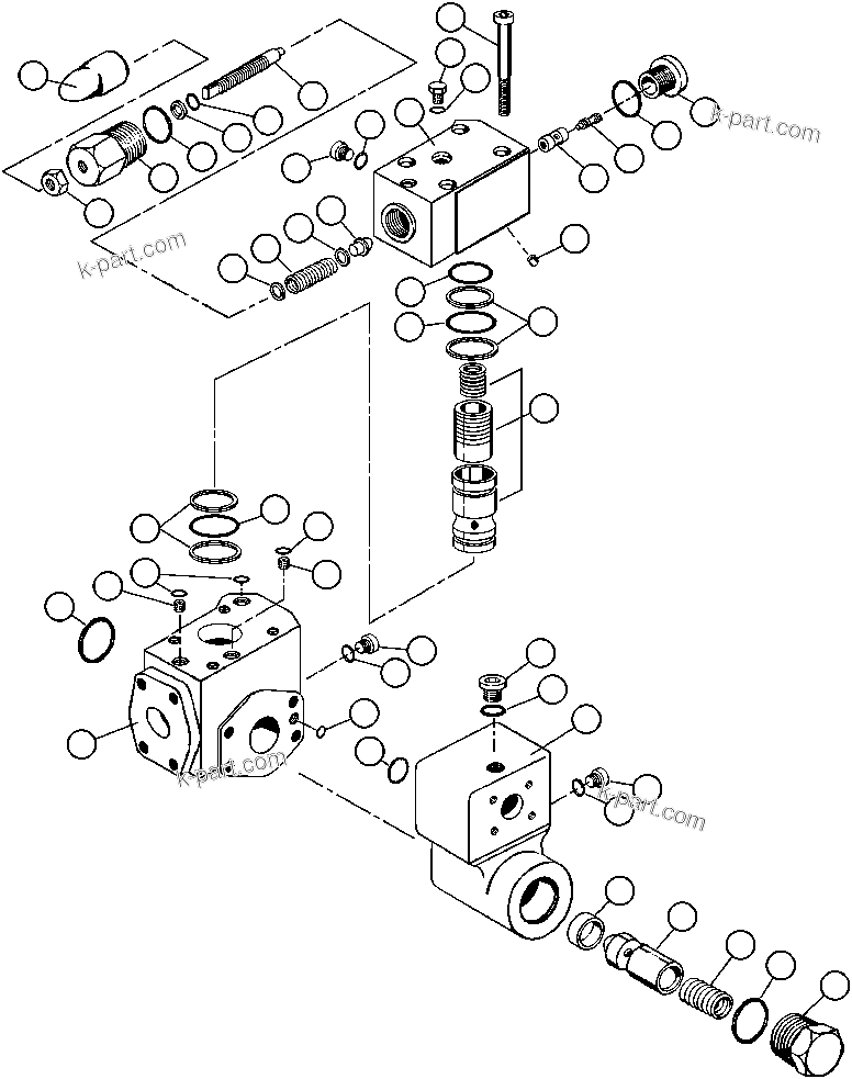 Komatsu parts book diagram for AFE47-AD 730E                SISHEN (A30095 & A30098): UNLOADER VALVE ASSEMBLY (PB9977)
