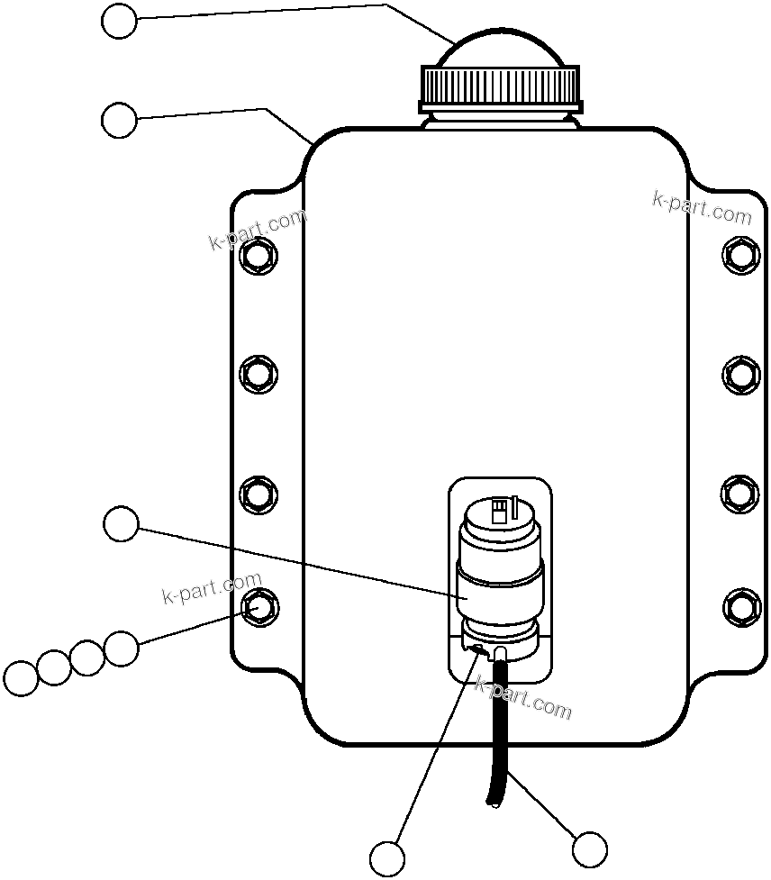 Komatsu parts book diagram for AFE47-AD 730E                SISHEN (A30095 & A30098): WINDSHIELD WASHER INSTALLATION