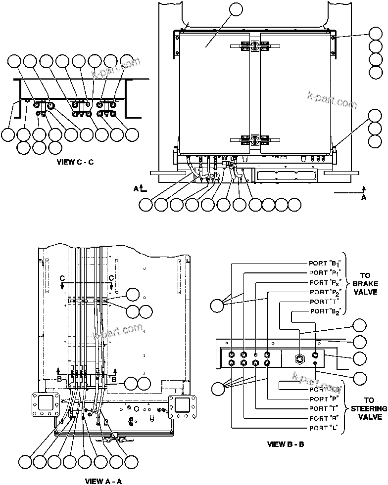 Komatsu parts book diagram for AFE47-AD 730E                SISHEN (A30095 & A30098): BRAKE CABINET/CAB PIPING