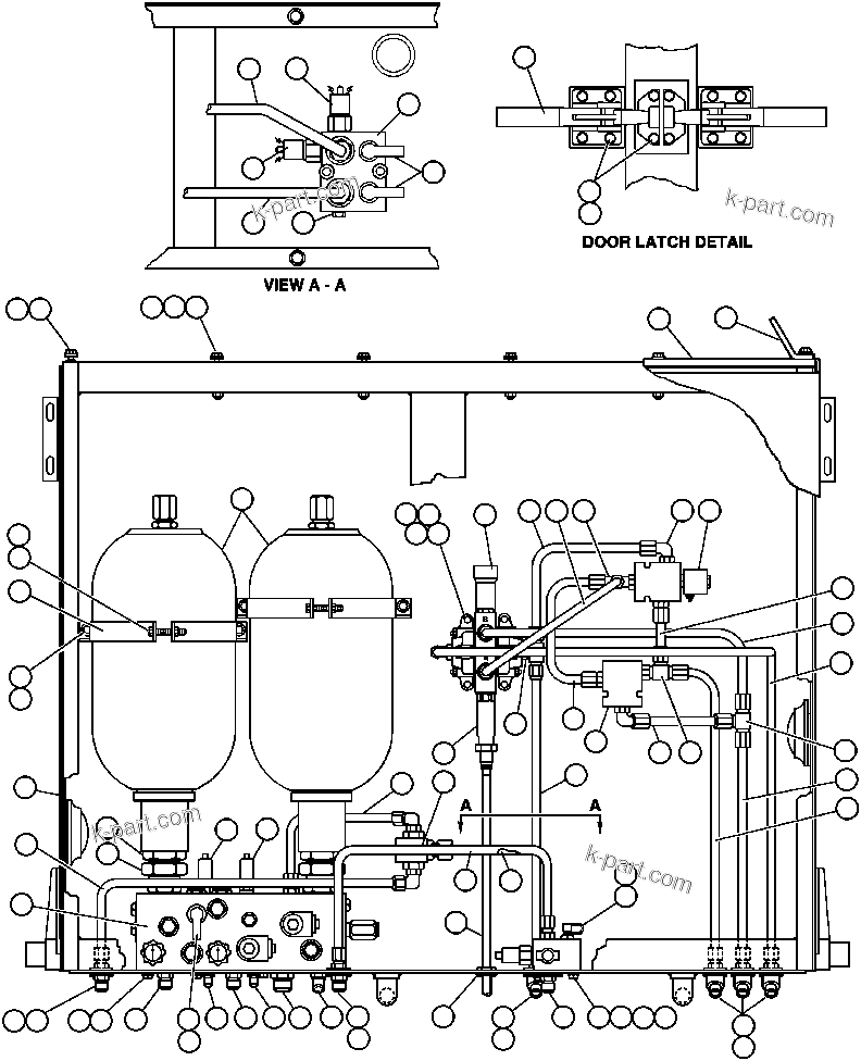 Komatsu parts book diagram for AFE47-AD 730E                SISHEN (A30095 & A30098): BRAKE CABINET ASSEMBLY - 1 (EG7842)