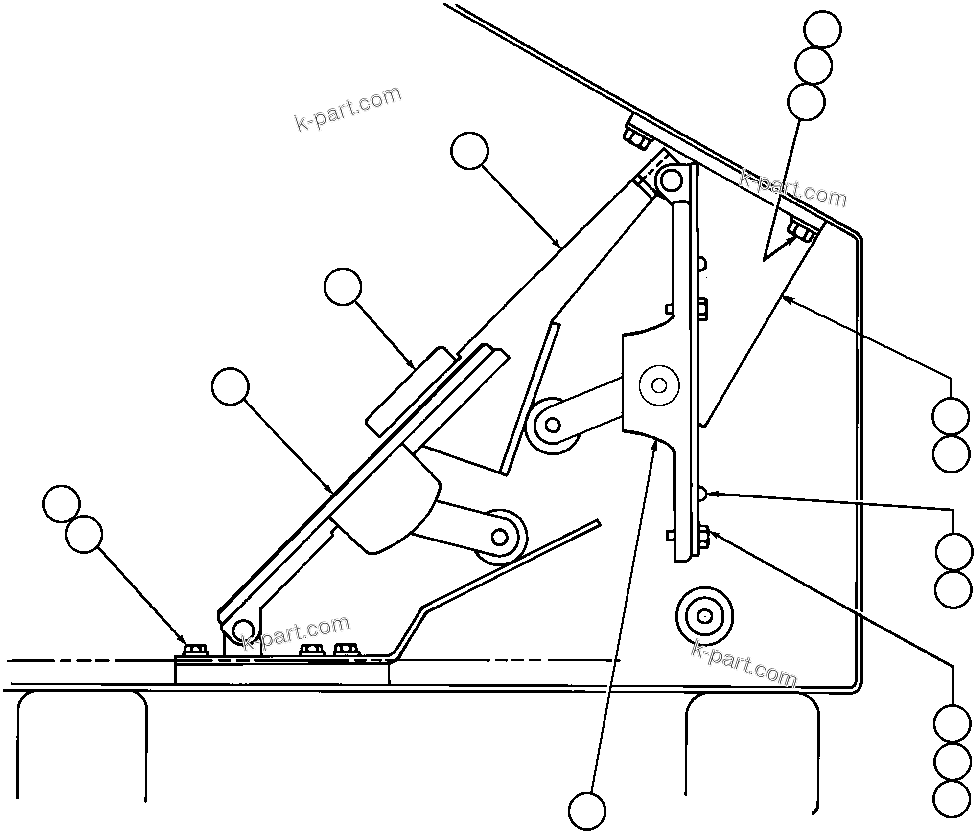 Komatsu parts book diagram for AFE47-AD 730E                SISHEN (A30095 & A30098): THROTTLE & RETARDER INSTALLATION