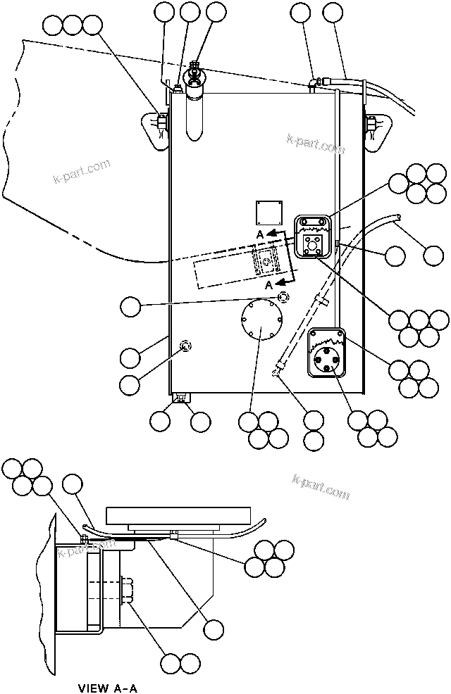 Komatsu parts book diagram for AFE47-AD 730E                SISHEN (A30095 & A30098): FUEL TANK INSTALLATION