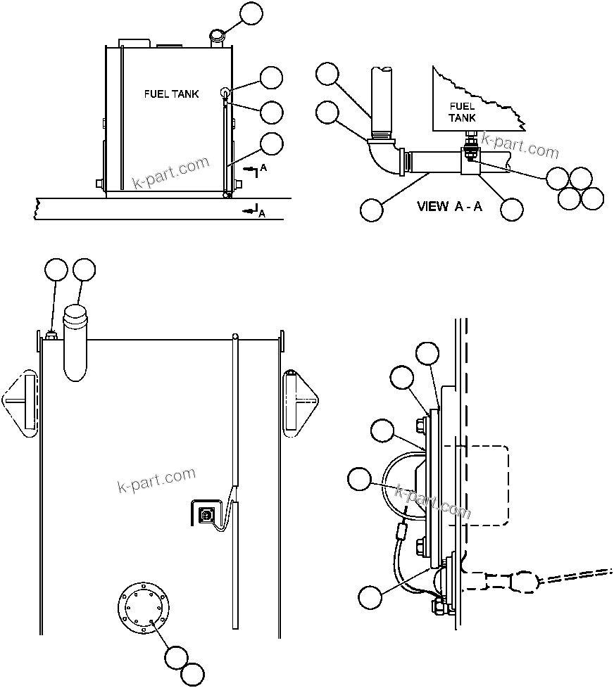 Komatsu parts book diagram for AFE47-AD 730E                SISHEN (A30095 & A30098): PRESSURE FUELING - R.H. (BD5180)