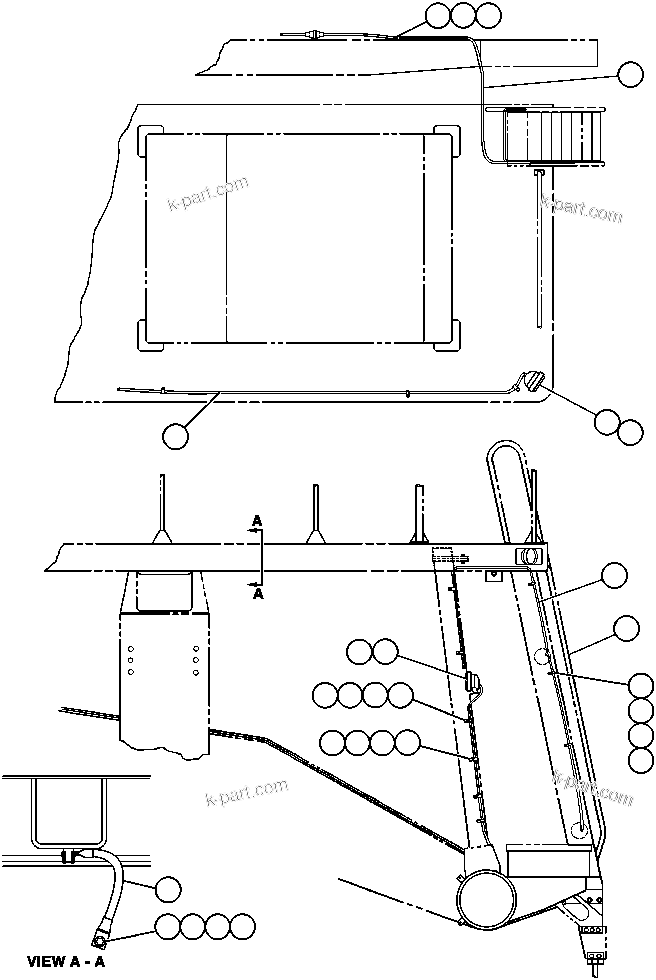 Komatsu parts book diagram for AFE47-AD 730E                SISHEN (A30095 & A30098): RIGHT DECK & LADDER LIGHT WIRING