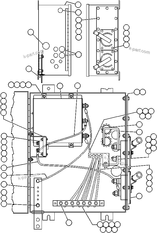 Komatsu parts book diagram for AFE47-AD 730E                SISHEN (A30095 & A30098): BATTERY EQUALIZER BOX ASSM - 5 (EG4517)