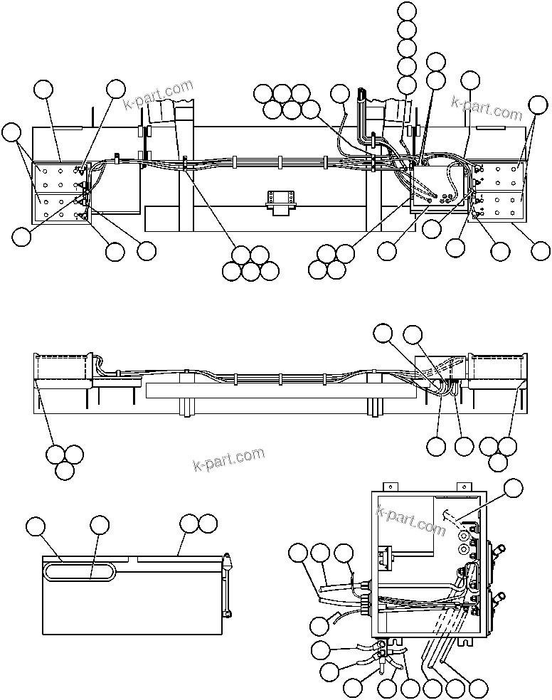 Komatsu parts book diagram for AFE47-AD 730E                SISHEN (A30095 & A30098): BATTERY WIRING - 6