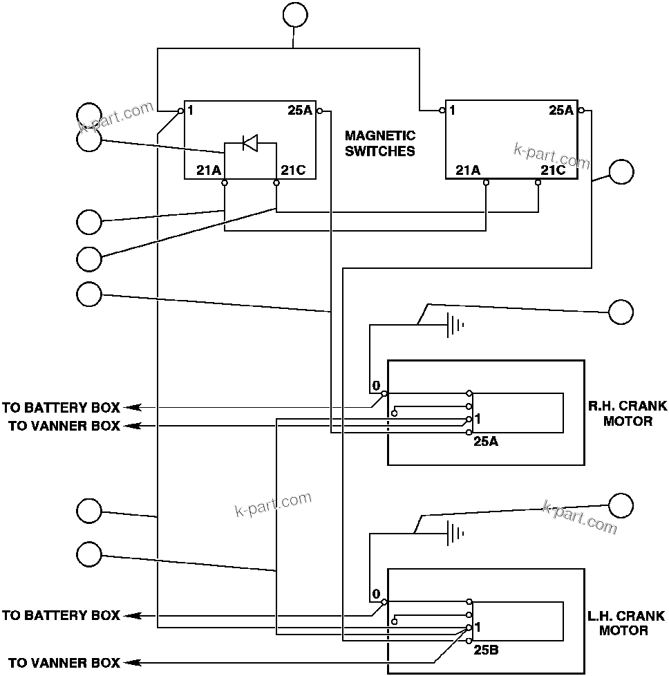 Komatsu parts book diagram for AFE47-AD 730E                SISHEN (A30095 & A30098): ELECTRIC START WIRING
