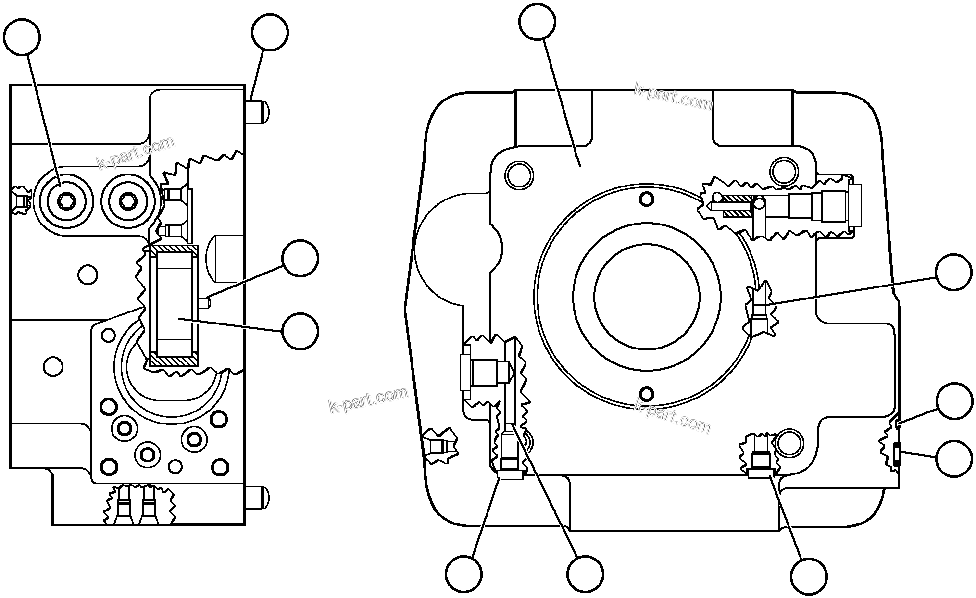 Komatsu parts book diagram for AFE47-AD 730E                SISHEN (A30095 & A30098): PORT BLOCK ASSEMBLY (BF1612)