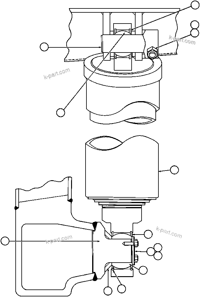 Komatsu parts book diagram for AFE47-AD 730E                SISHEN (A30095 & A30098): HOIST CYLINDER & MOUNTING