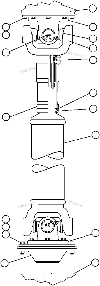 Komatsu parts book diagram for AFE47-AD 730E                SISHEN (A30095 & A30098): DRIVE SHAFT INSTALLATION - 8