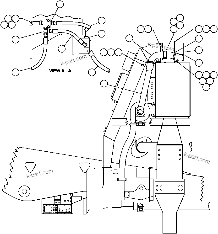 Komatsu parts book diagram for AFE47-AD 730E                SISHEN (A30095 & A30098): AIR INTAKE FILTRATION INSTL (EG5756)