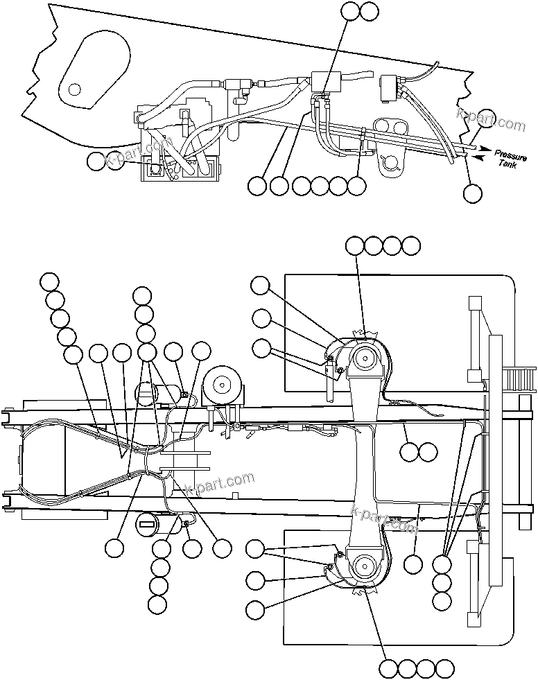 Komatsu parts book diagram for AFE47-AD 730E                SISHEN (A30095 & A30098): AUTOMATIC LUBRICATION - 1